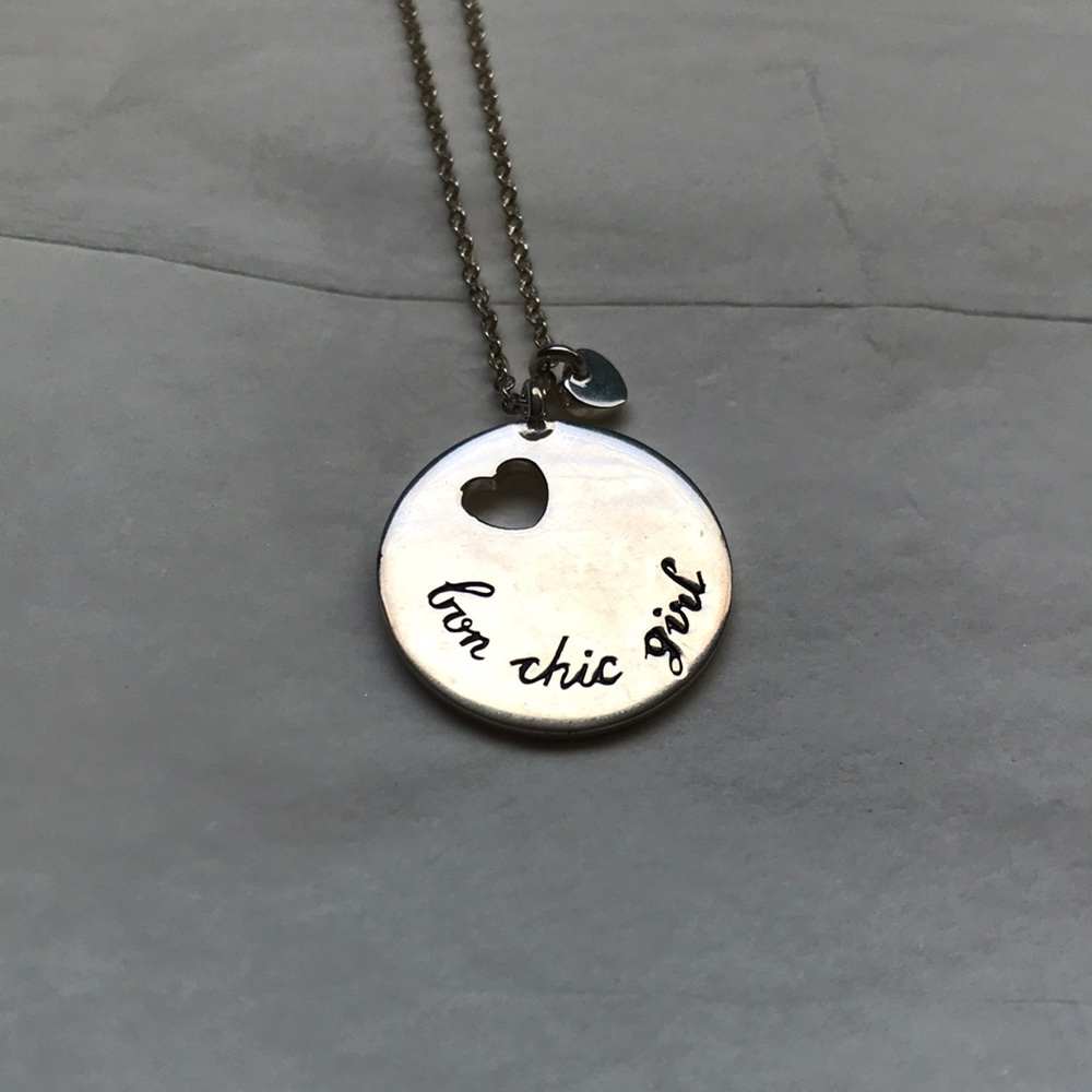 Bon Chic Girl BCBC Max Azria silver heart pendant